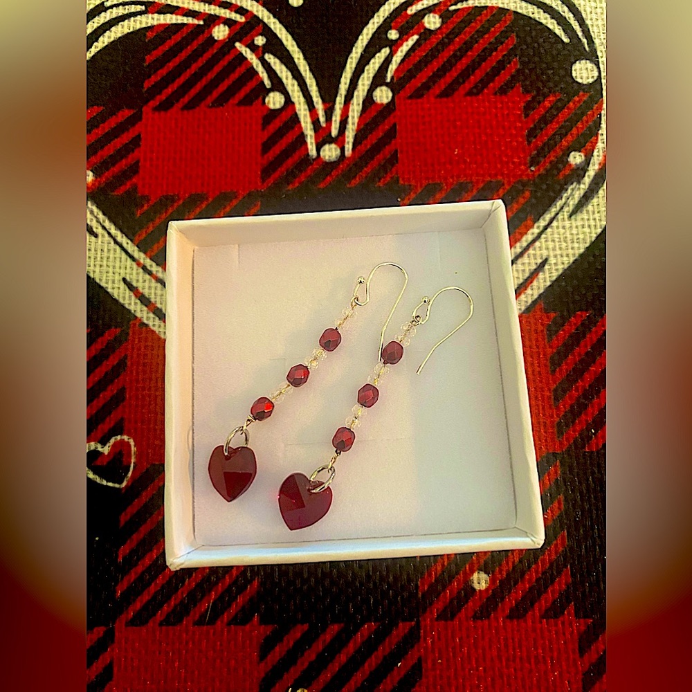 Swarovski Crystal Heart Earrings